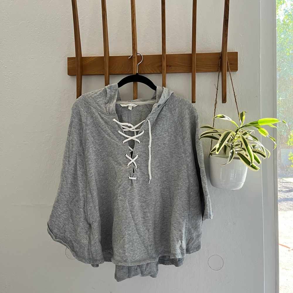 Victoria’s Secret grey hooded poncho sweater XS TP